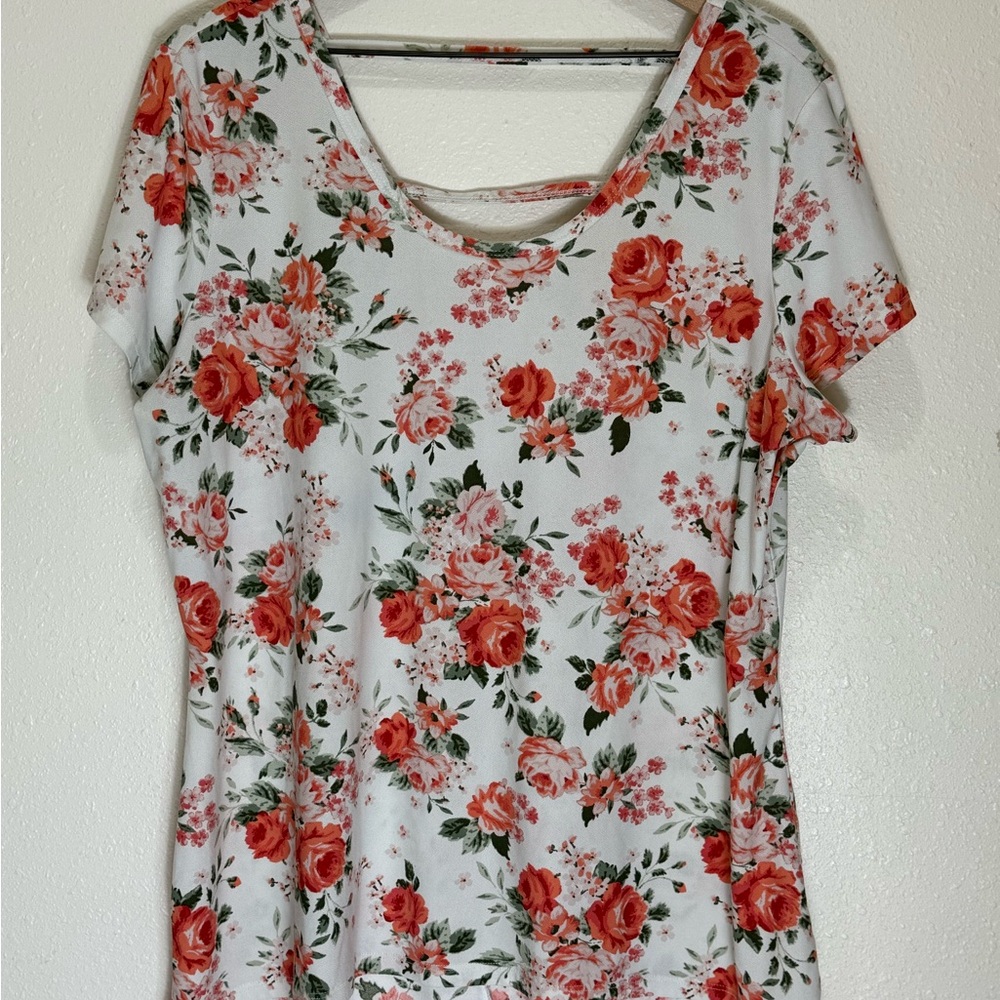 Bobbie B Brooks Floral Print Women's Top, Size 2X